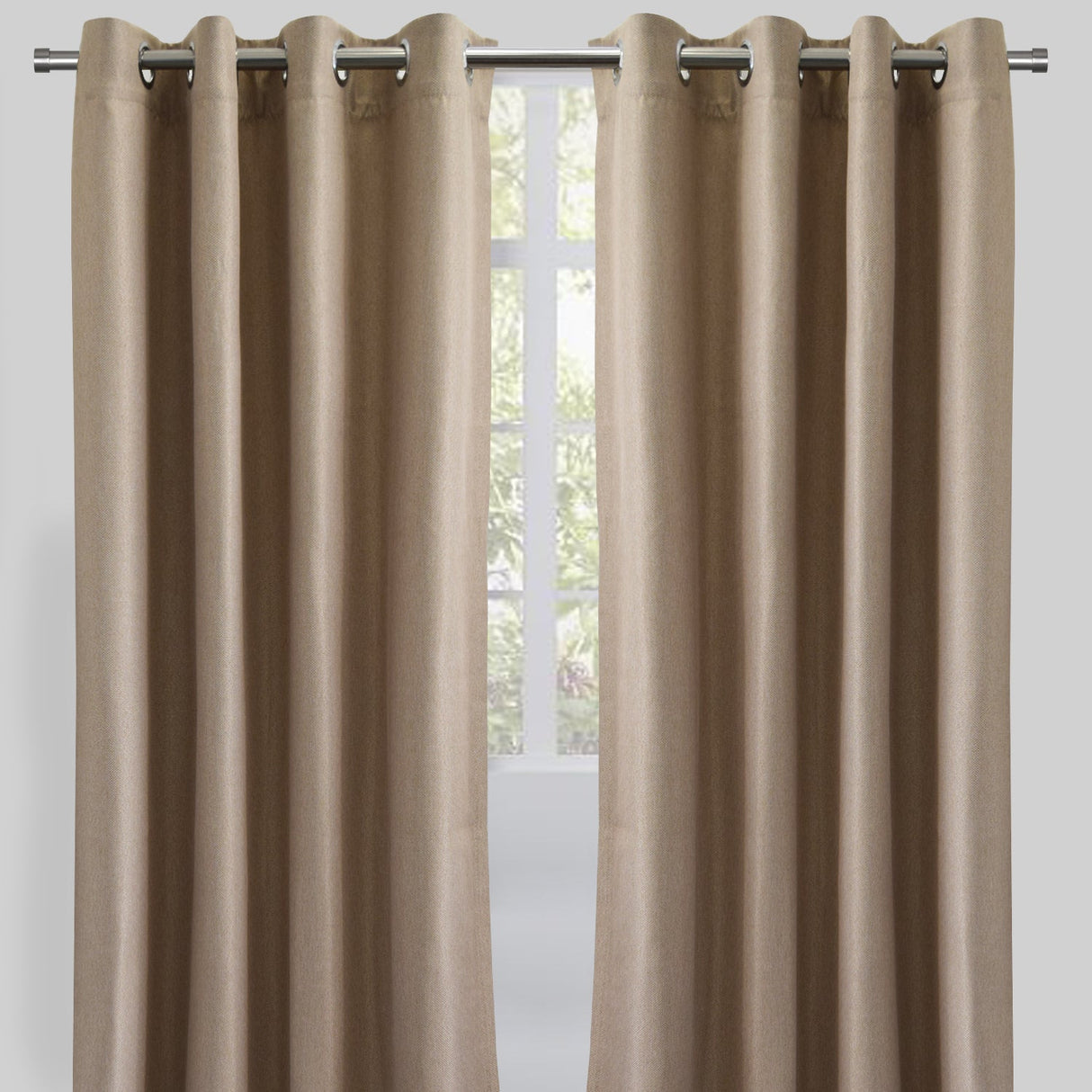 Logic Polyester Fabric - Solid Textured Linen Look, Room Darkening, 54" X 84" (Sold By The Pair)