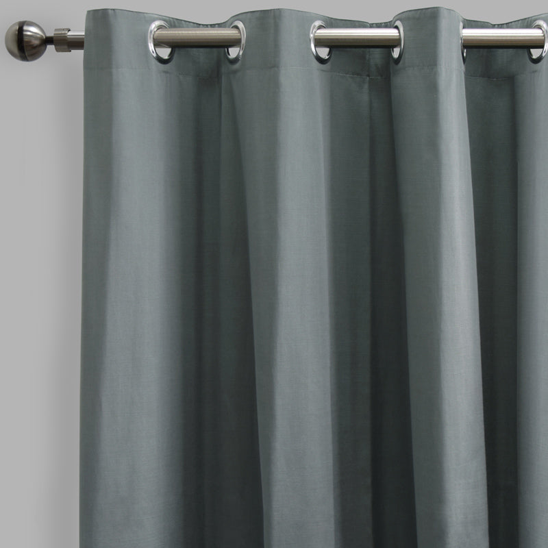 Lounge Curtain Panels Cotton-Blend Fabric - Espresso Solid Shiny, 54" X 108" Height, Grommet (1 Pair)