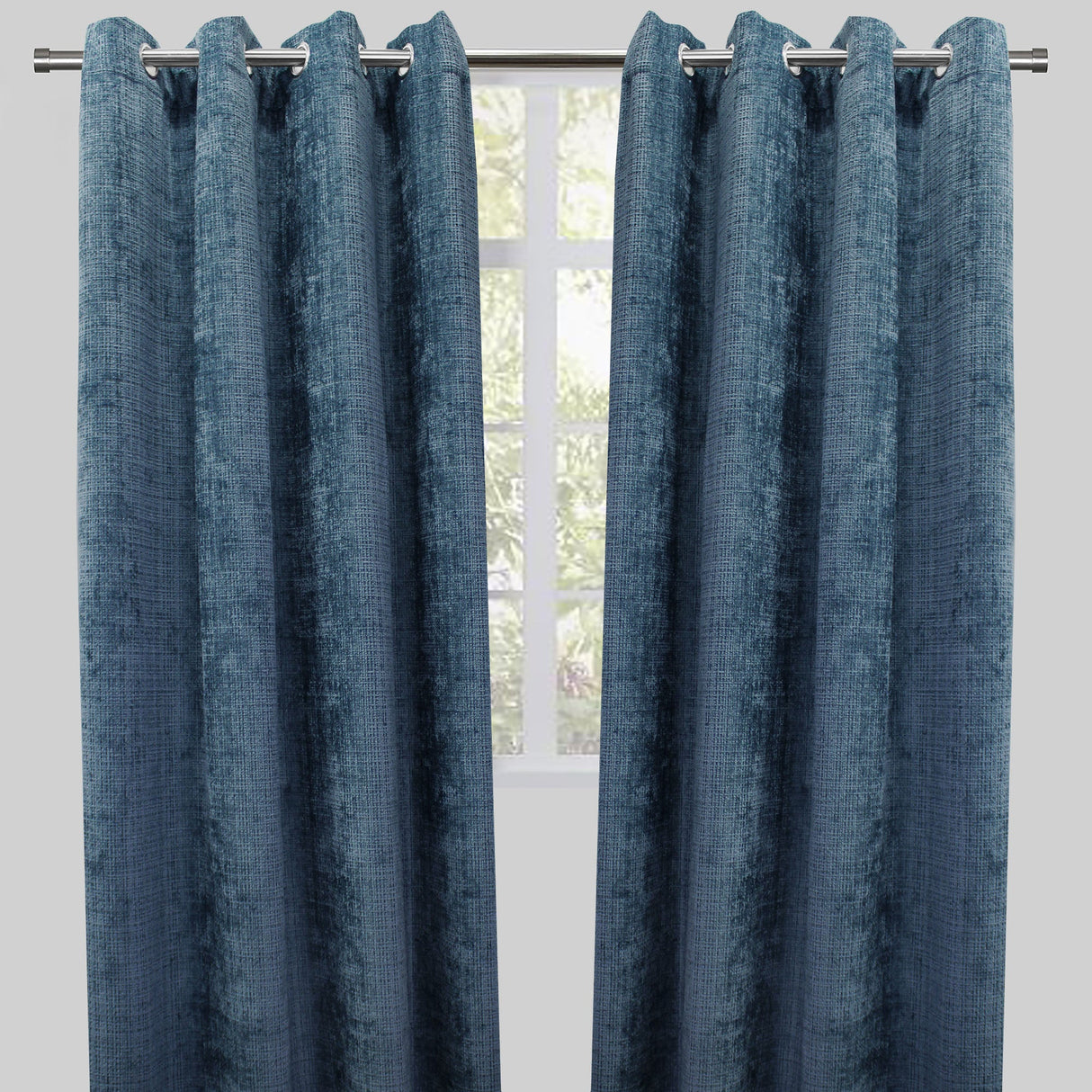 Luther Woven Chenille Fabric - Textured Room Darkening Curtain Panels, 54" X 96", Grommet, Sold By The Pair (2)