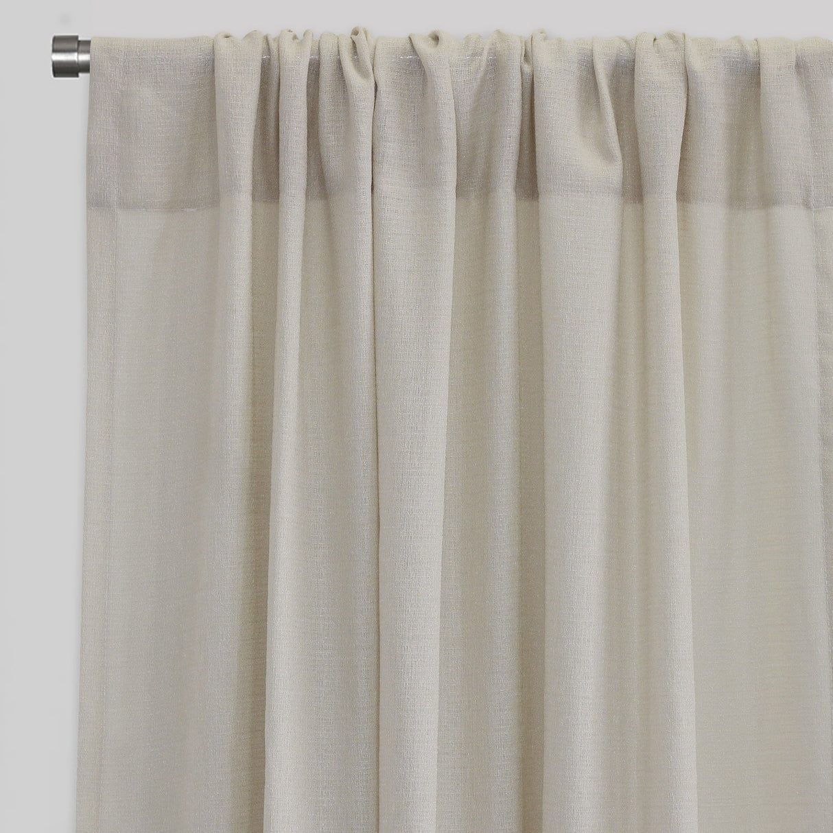 Moretti Linen Look Sheer Polyester Fabric - Solid, Transparent, 54" Width, 84" Height (Sold By The Pair)