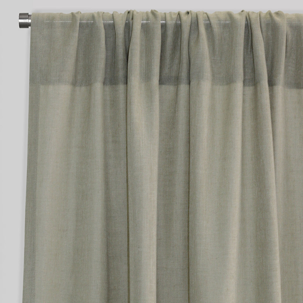 Ronan Curtain Panels Polyester Fabric - Solid Textured Linen Look Sheer, 54" Width X 84" Height, Rod Pocket (1 Pair)