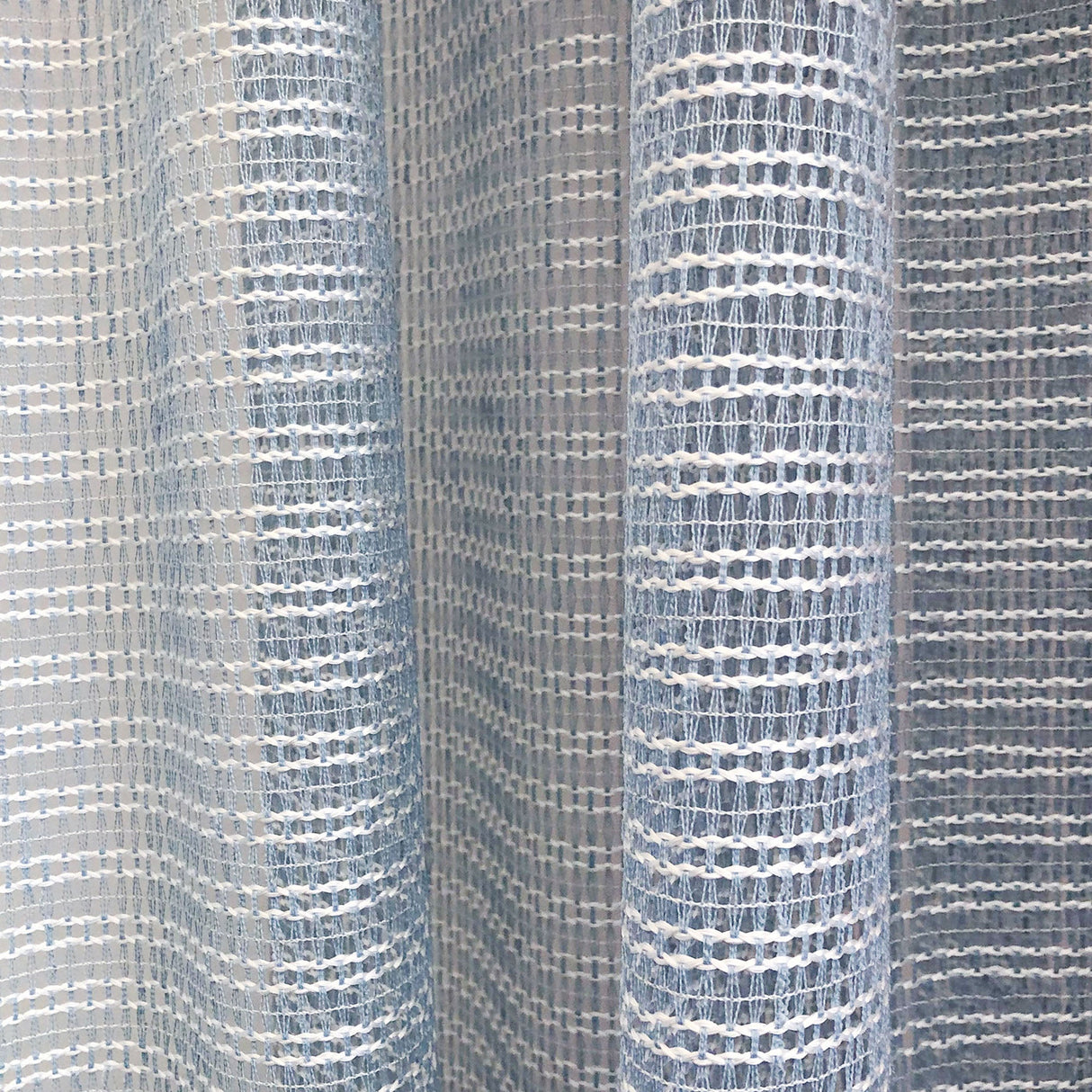 Ruby Polyester Fabric - Striped Shiny Sheer, 54" Width X 96" Height, Rod Pocket (2 Panels)