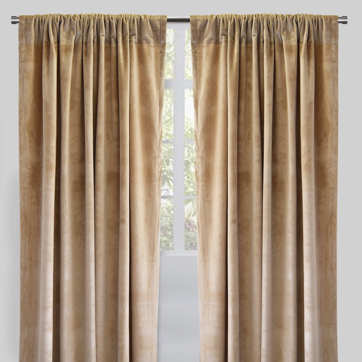 Torino Solid Velvet Fabric - Solid, Room Darkening, 54" Width x 84" Height, 54" Width x 96" Height (Sold By The Pair)