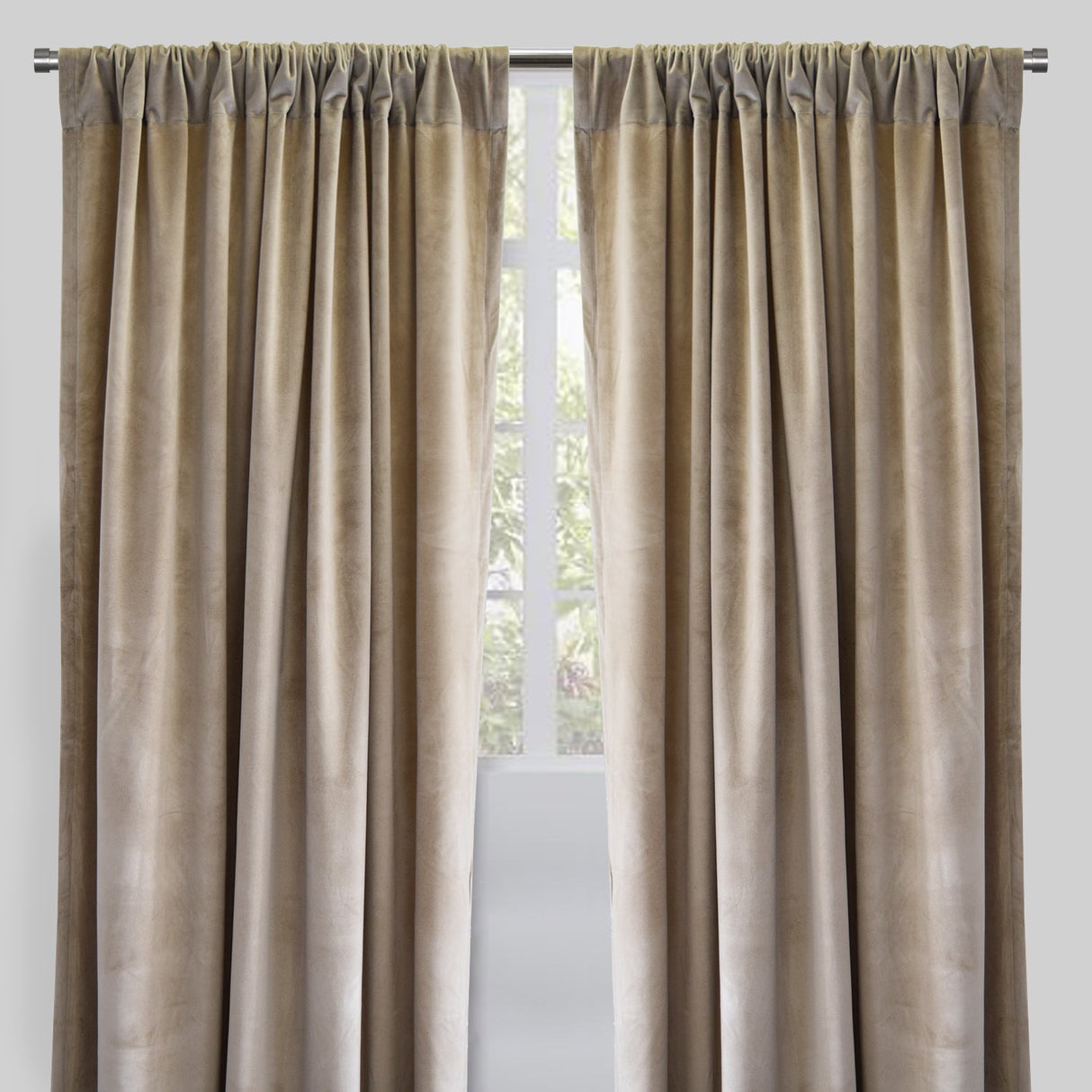 Torino Solid Velvet Fabric - Solid, Room Darkening, 54" Width x 84" Height, 54" Width x 96" Height (Sold By The Pair)