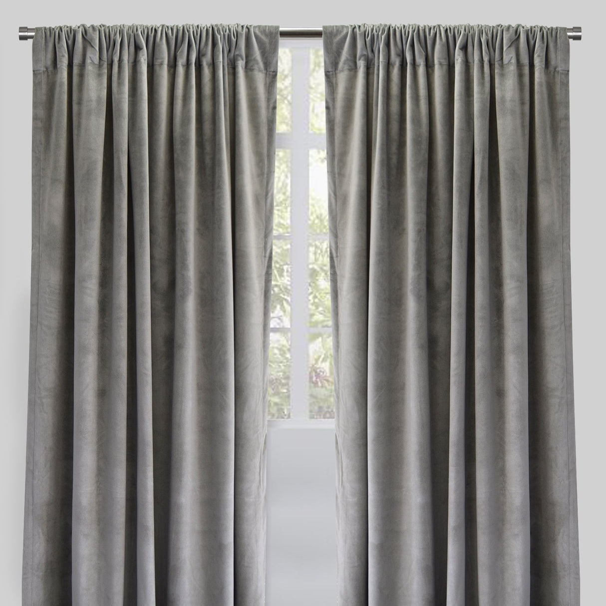Torino Solid Velvet Fabric - Solid, Room Darkening, 54" Width x 84" Height, 54" Width x 96" Height (Sold By The Pair)