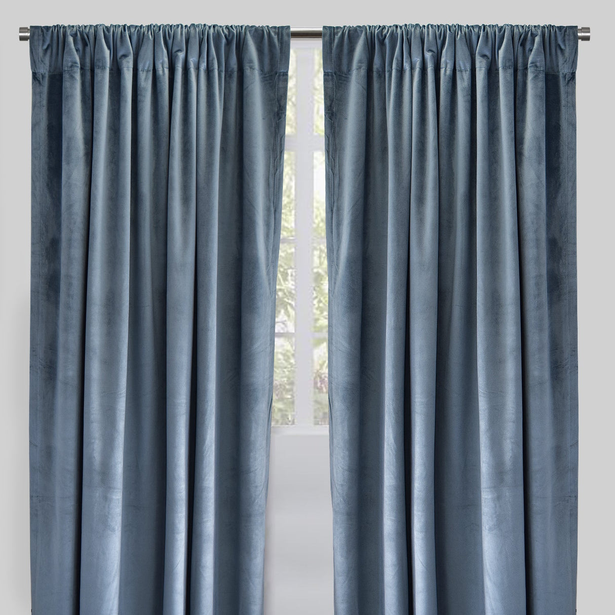 Torino Solid Velvet Fabric - Solid, Room Darkening, 54" Width x 84" Height, 54" Width x 96" Height (Sold By The Pair)