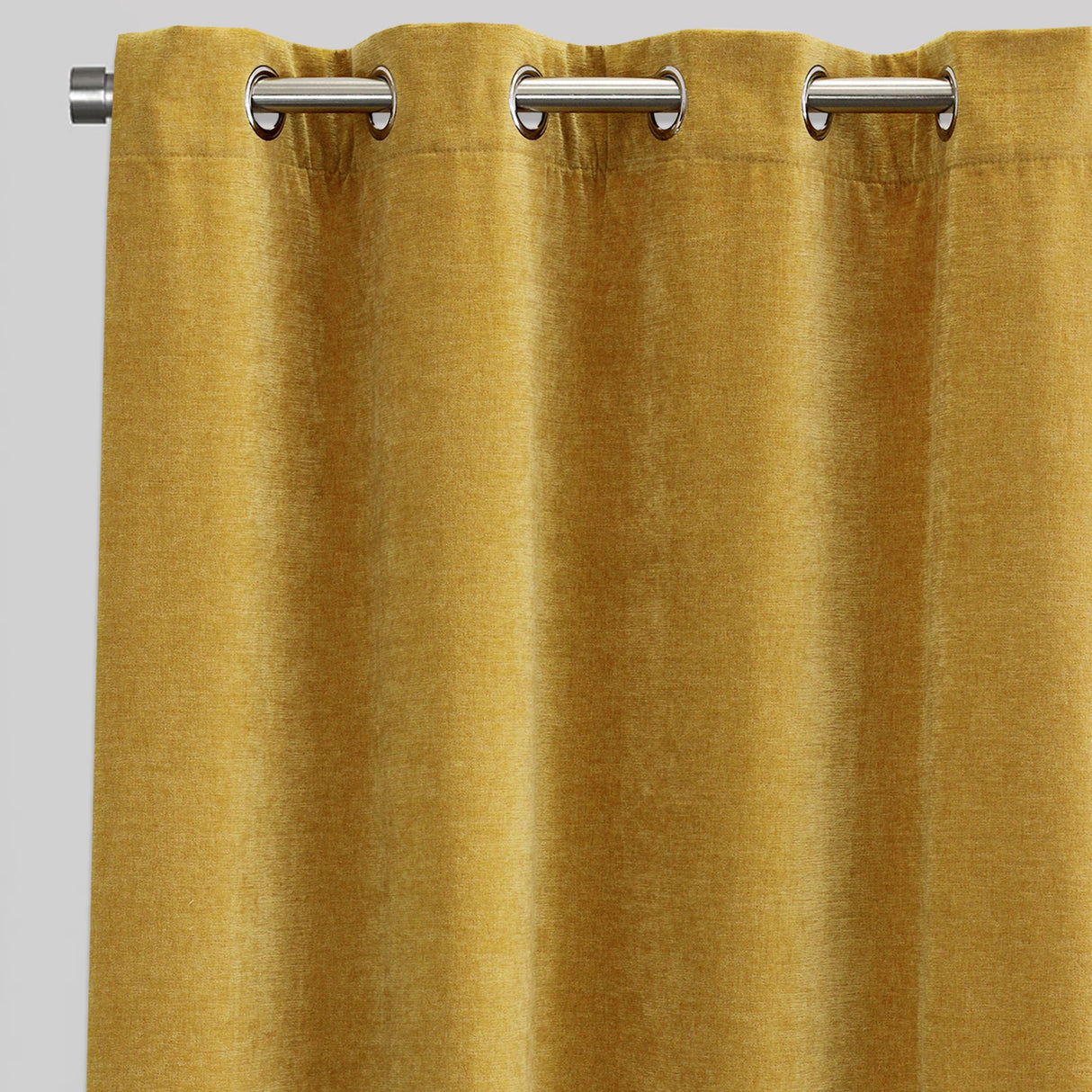 Vargas Curtain Panels Chenille Fabric - Solid, Beige, 54" X 96", Grommet (1 Pair)