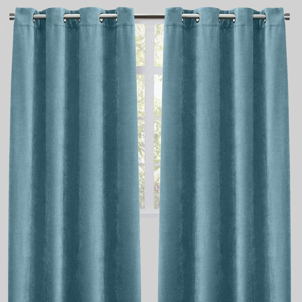 Vargas Curtain Panels Chenille Fabric - Solid, Beige, 54" X 96", Grommet (1 Pair)