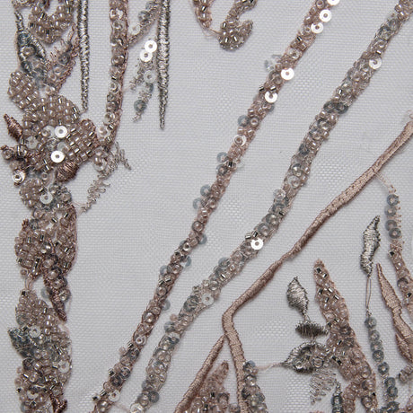 1 Yard P Soft Tulle Lace Fabric Embroidered Sequined Elegant Beautiful Design 52" Wide