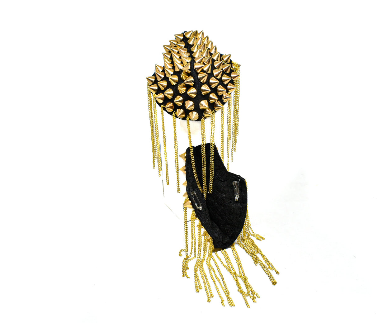 Studded Shoulder Epaulet with Dangling Chains