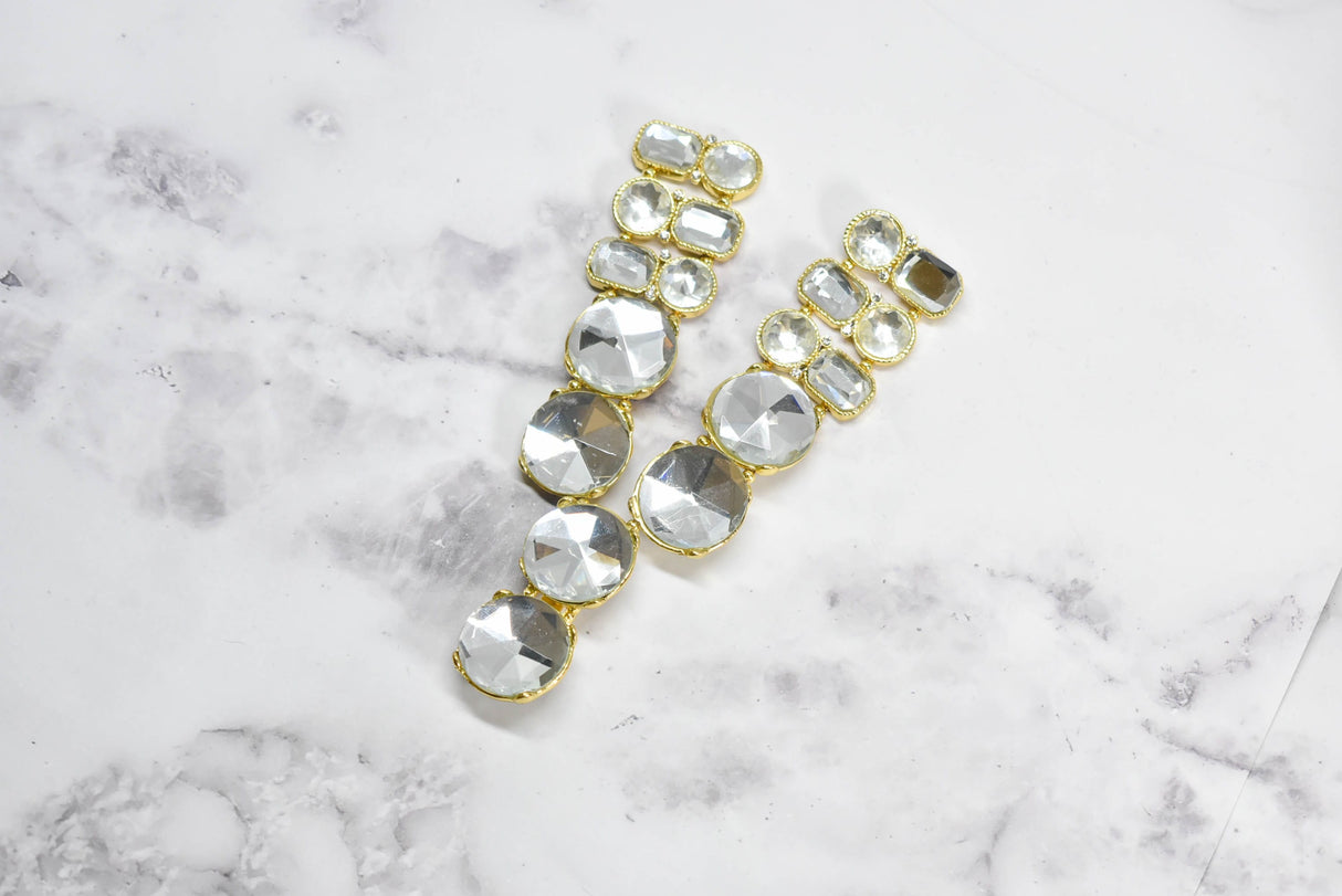 Gemstone Applique Gold Accented 2 Piece