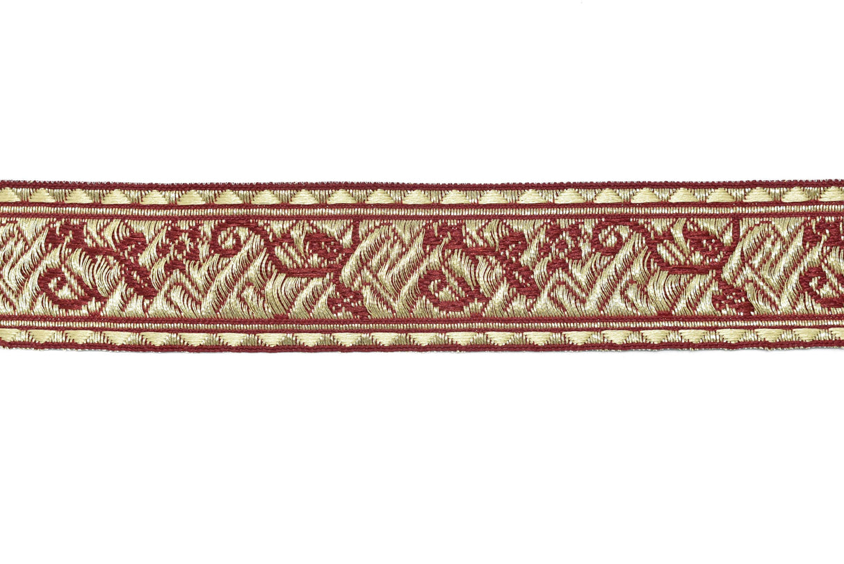 Jacquard Ribbon Floral Metallic 1.25"