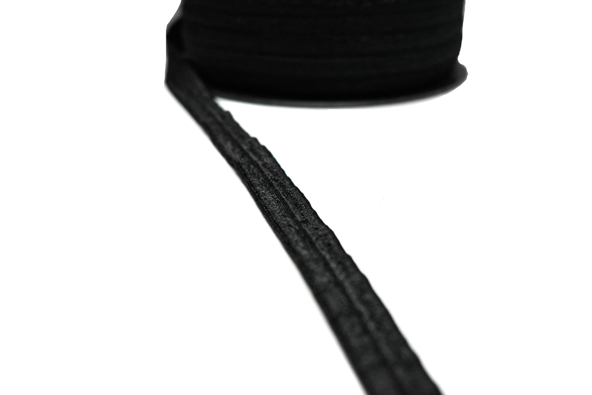 Fold-Over Elastic Black 0.63in 200 Yard Roll