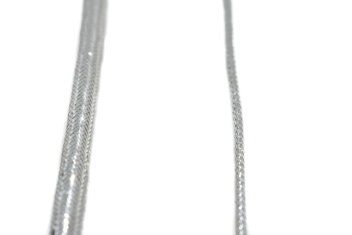 Braided Cord Metallic Silver 4mm 7.5mm