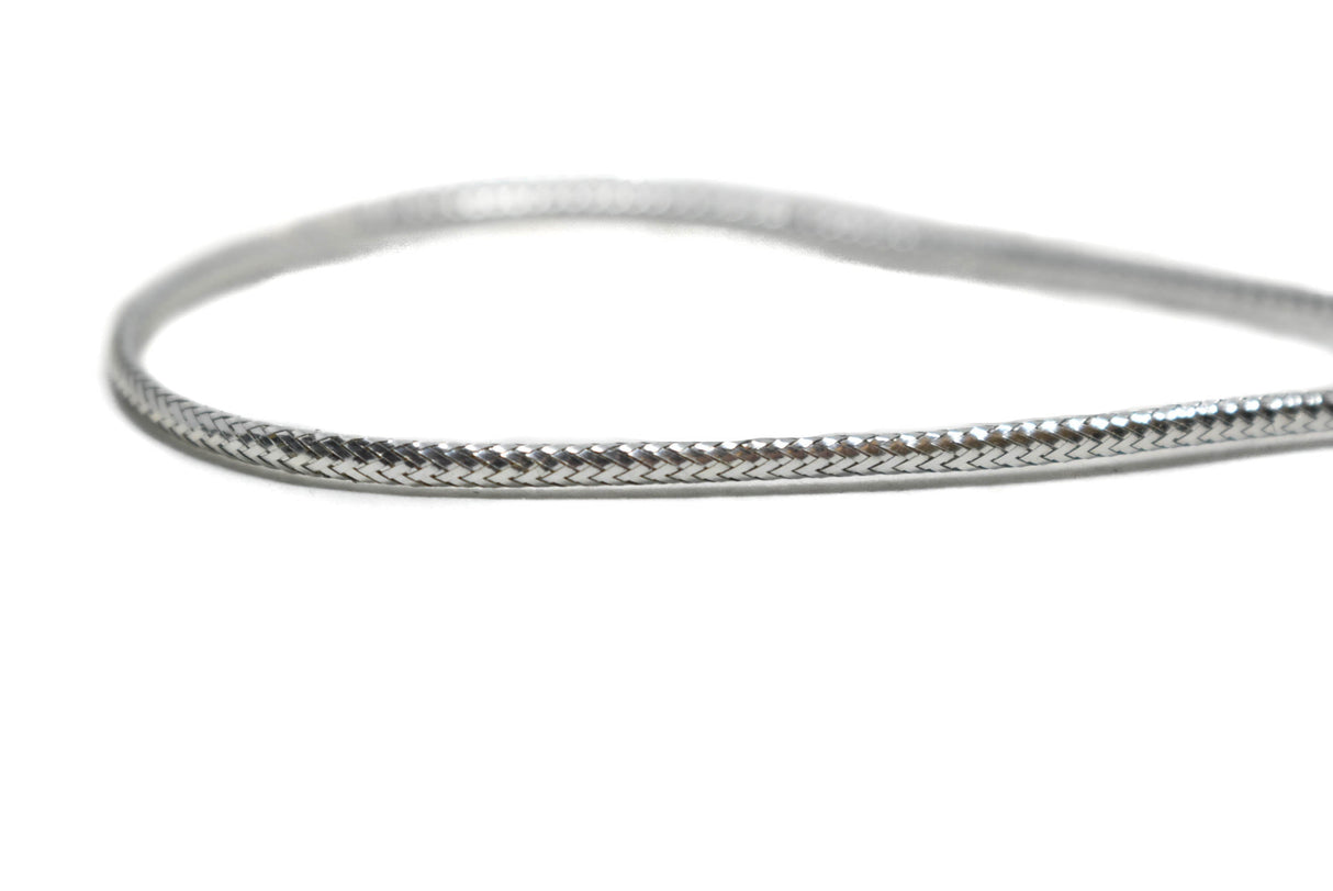 Braided Cord Metallic Silver 4mm 7.5mm