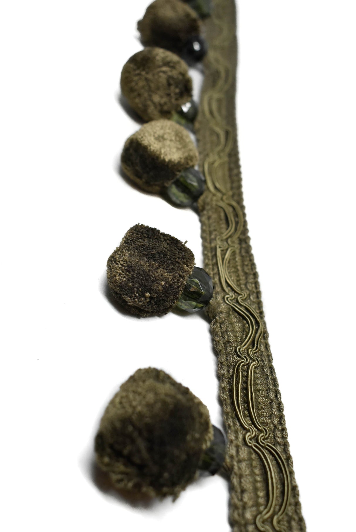 Pom-Pom Tassel Fringe Trim Army Green 2.50"