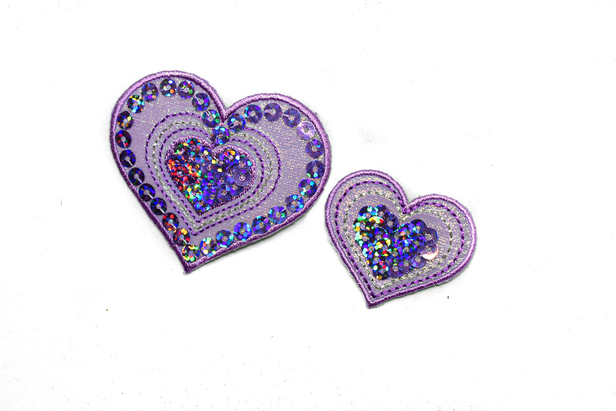Sequins Heart Star Applique Patch