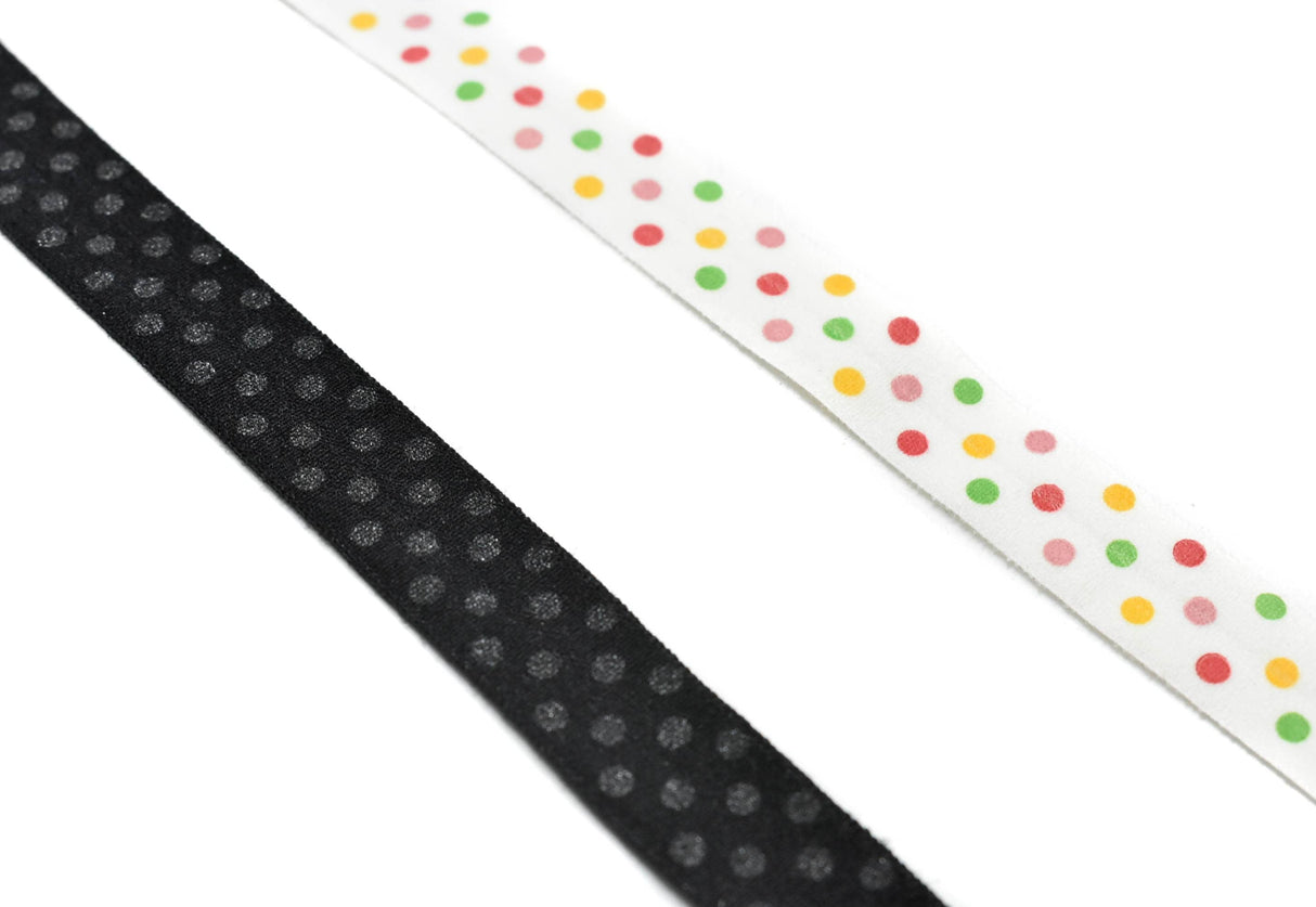Fold-Over Elastic Polka Dot Print 0.63"