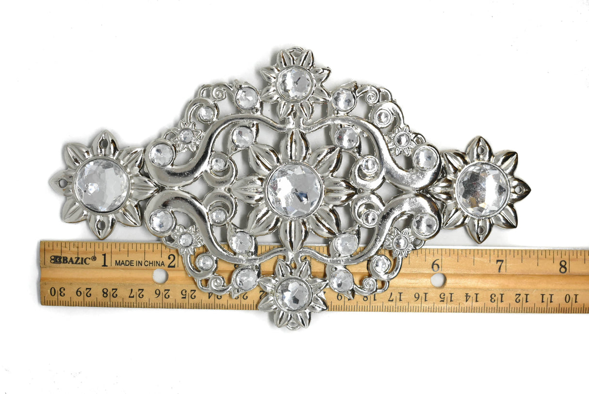 Belt Buckle Floral Silver Connector