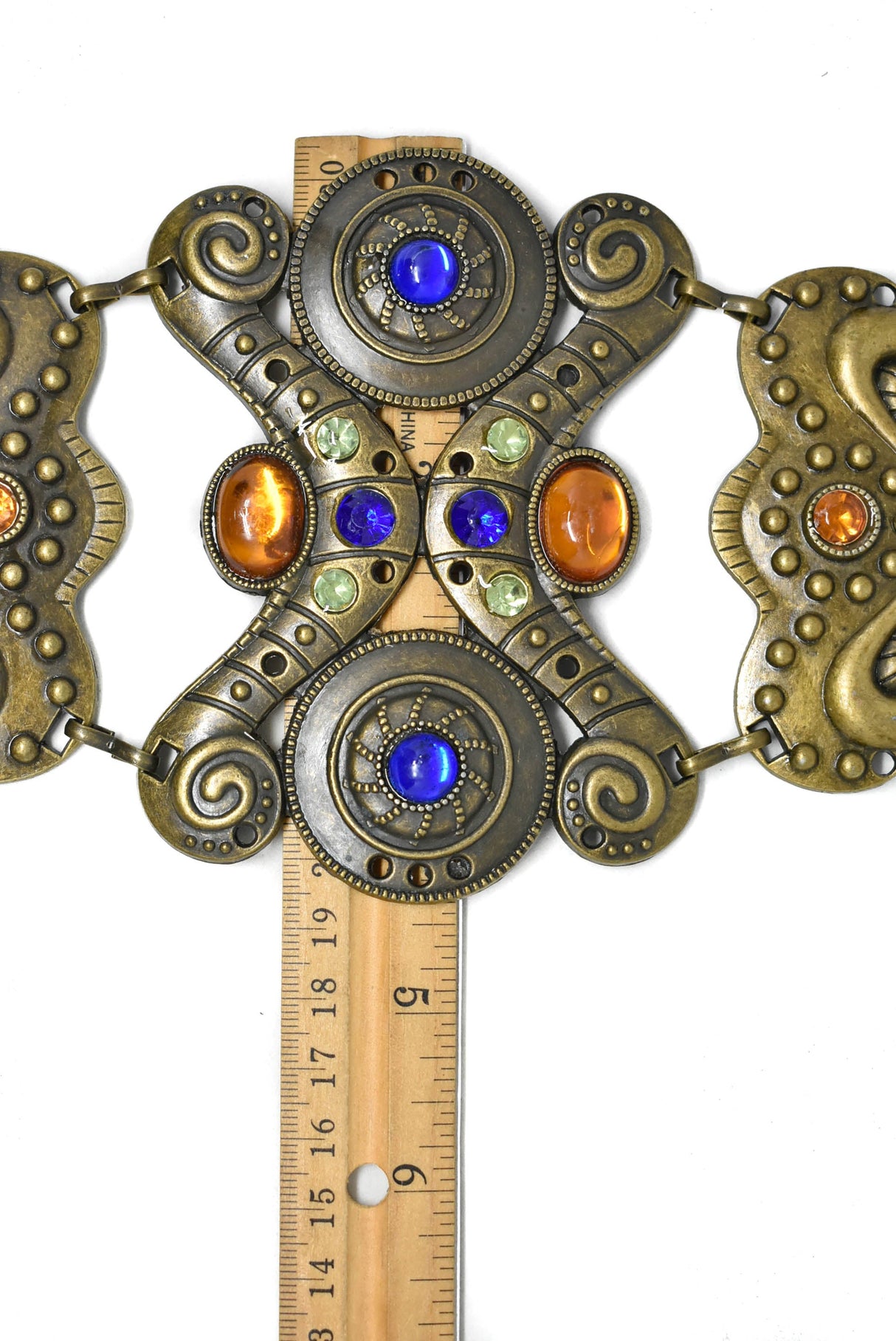 Vintage Buckle Connector with Blue Gemstones