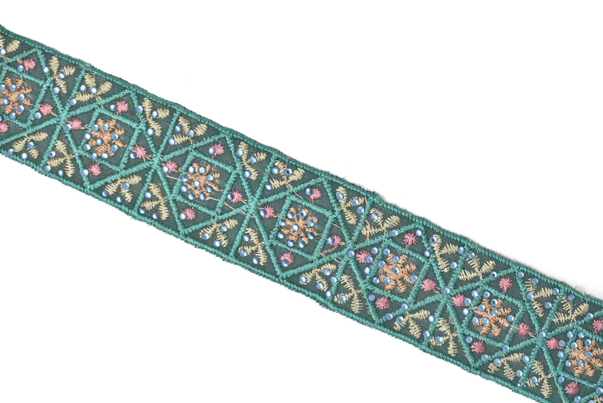 Embroidered Indian Trim 1.25" Assorted Colors