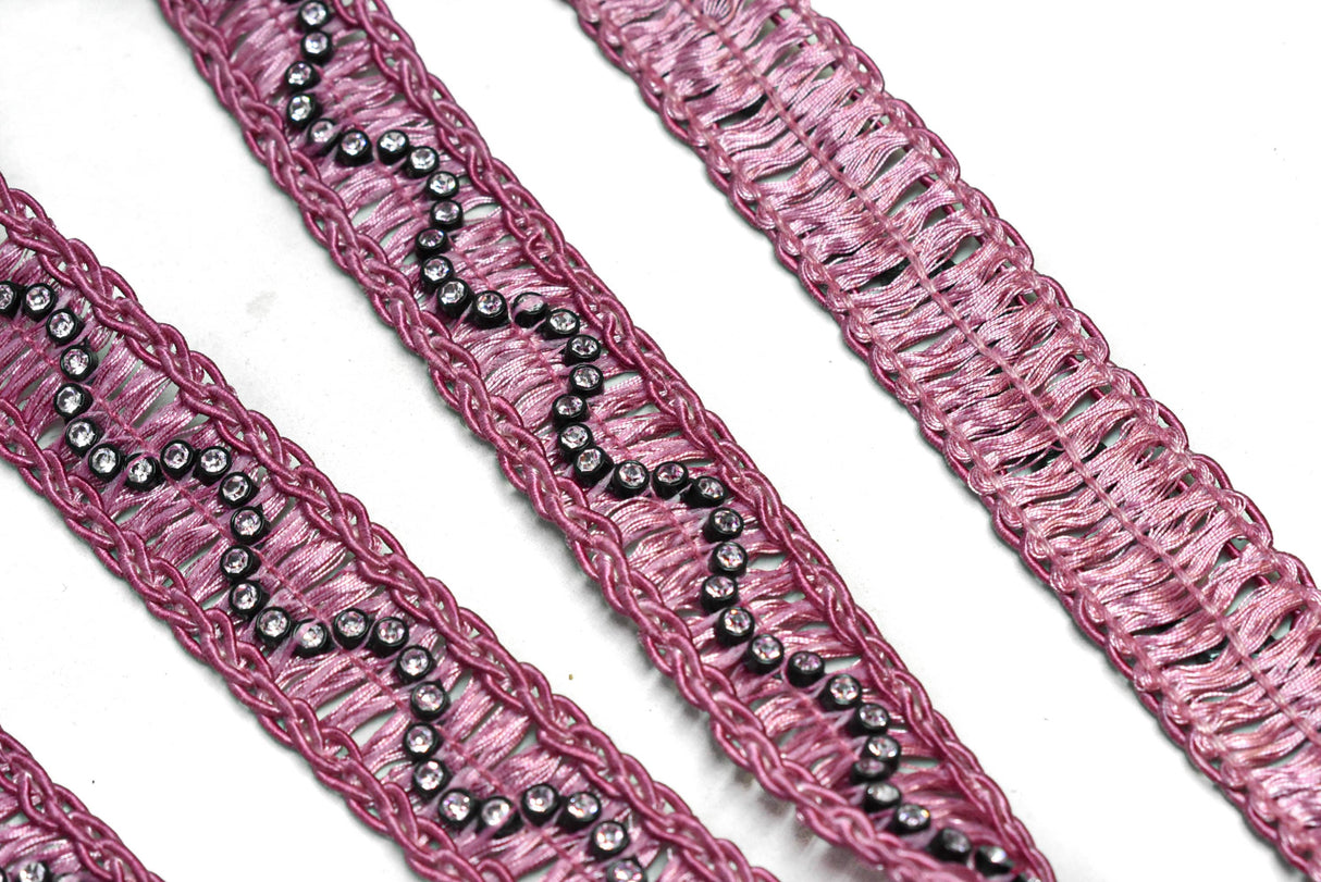 Rhinestone Trim Raffia 1" Yard