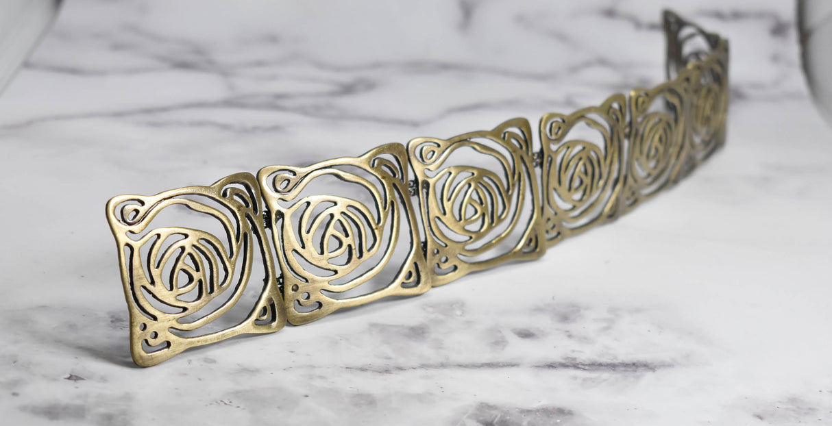 Bronze Rose Buckle Decorative 15.5in x 2in