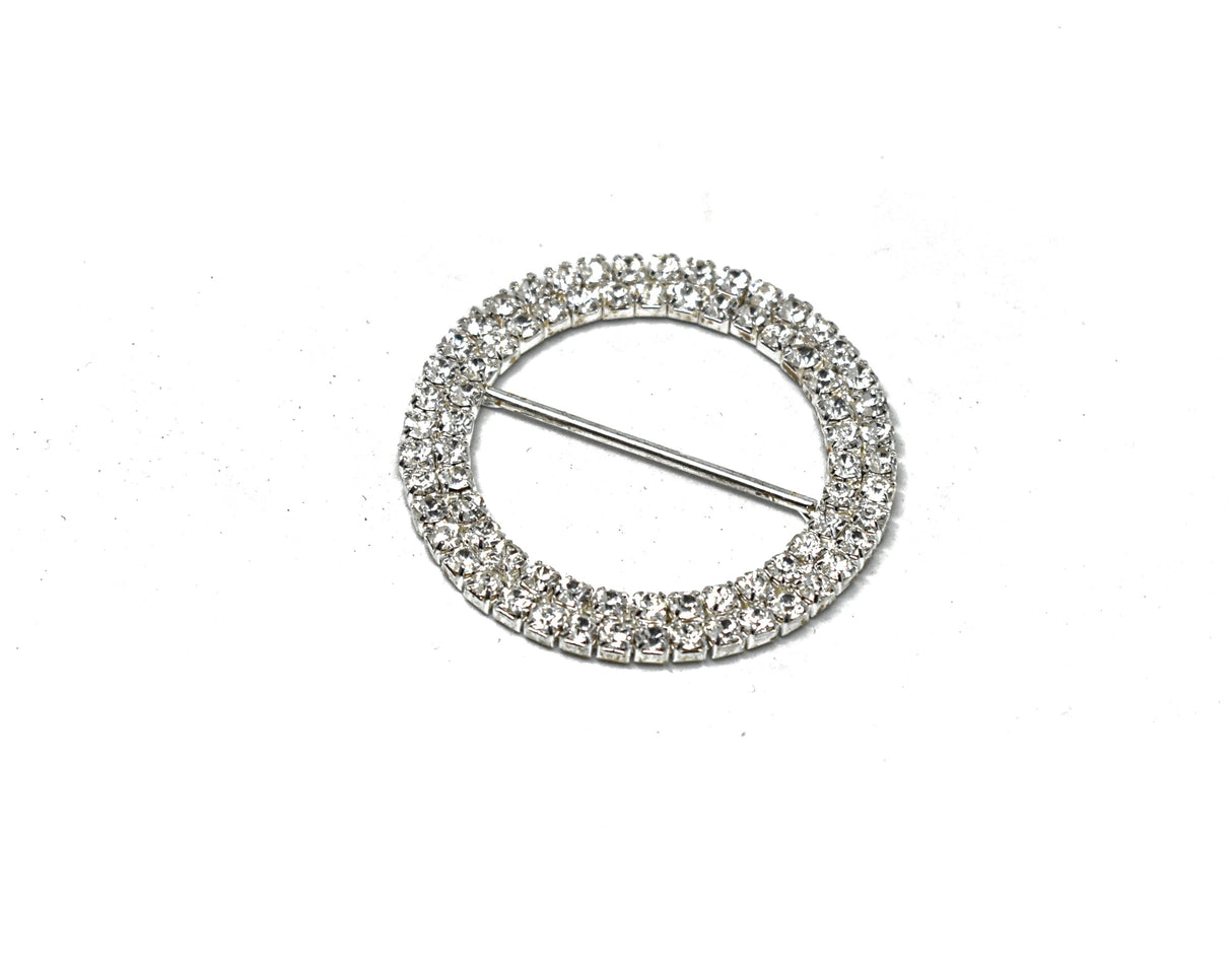 Rhinestone Slider Buckle Round