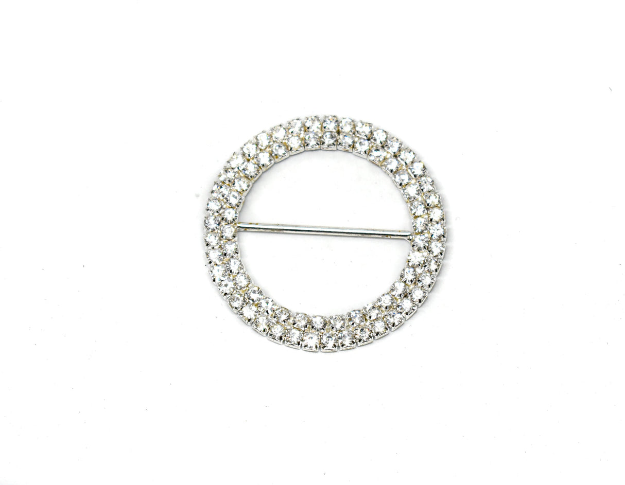 Rhinestone Slider Buckle Round