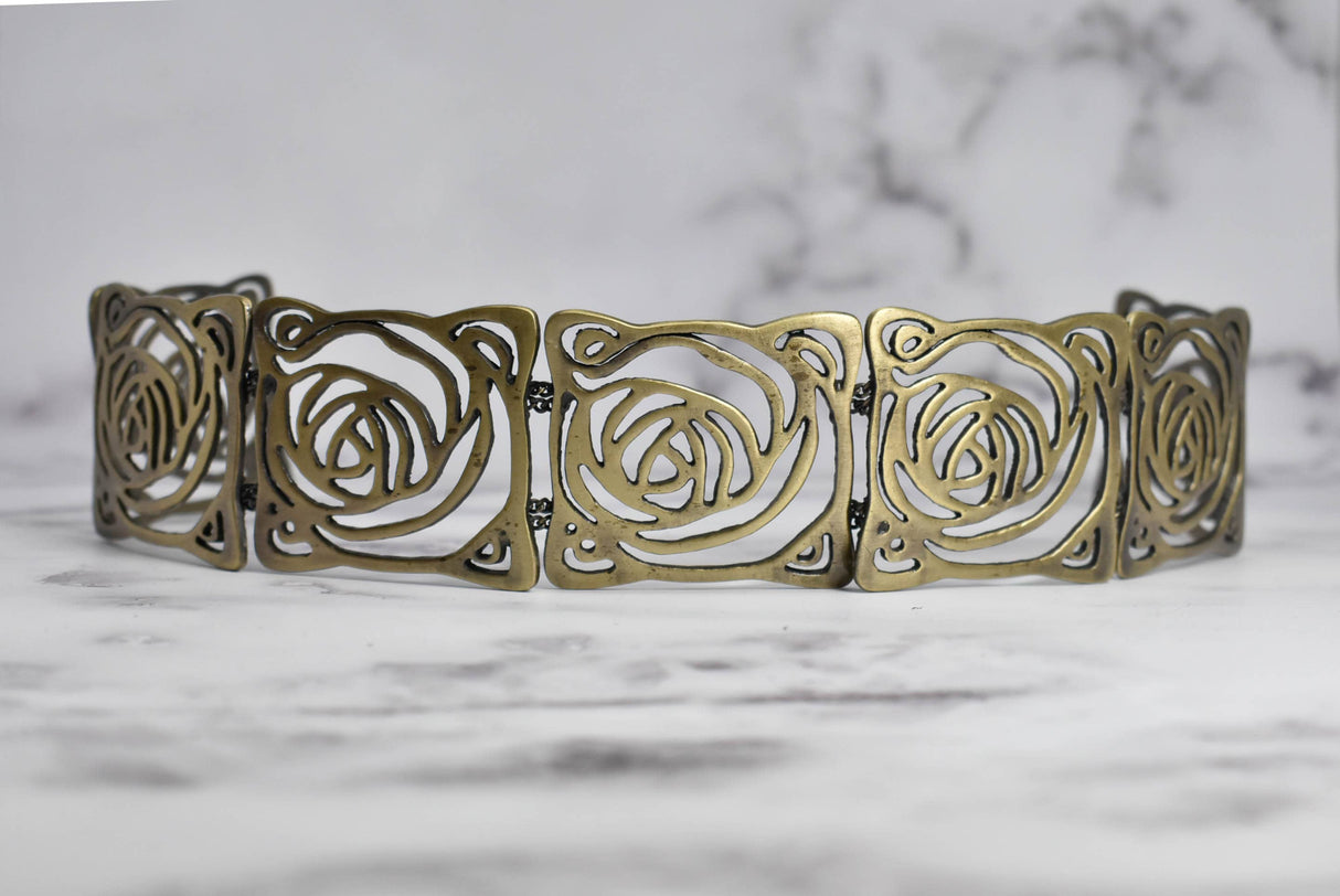 Bronze Rose Buckle Decorative 15.5in x 2in