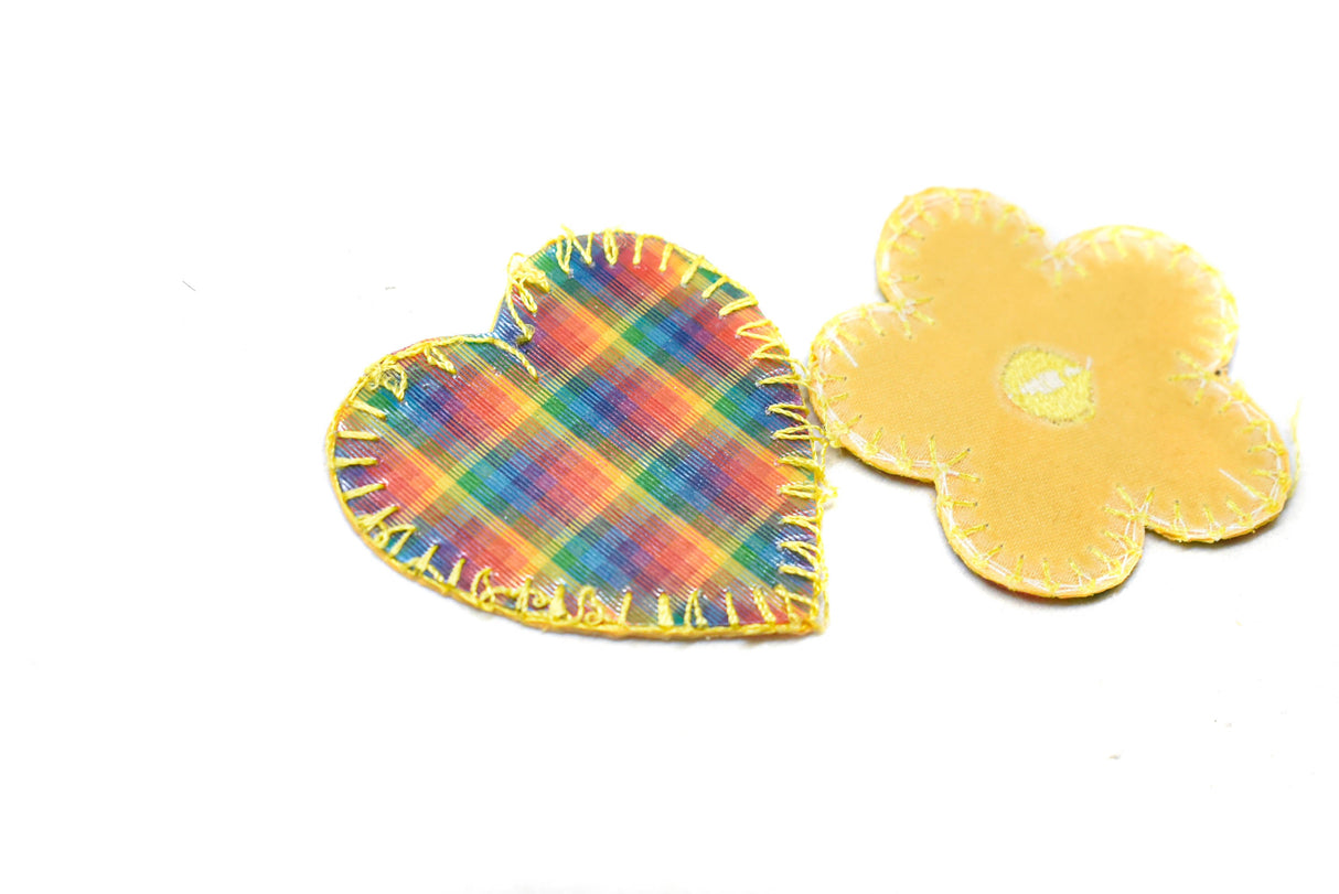 Iron-On Patch 3D Rainbow Heart Flower