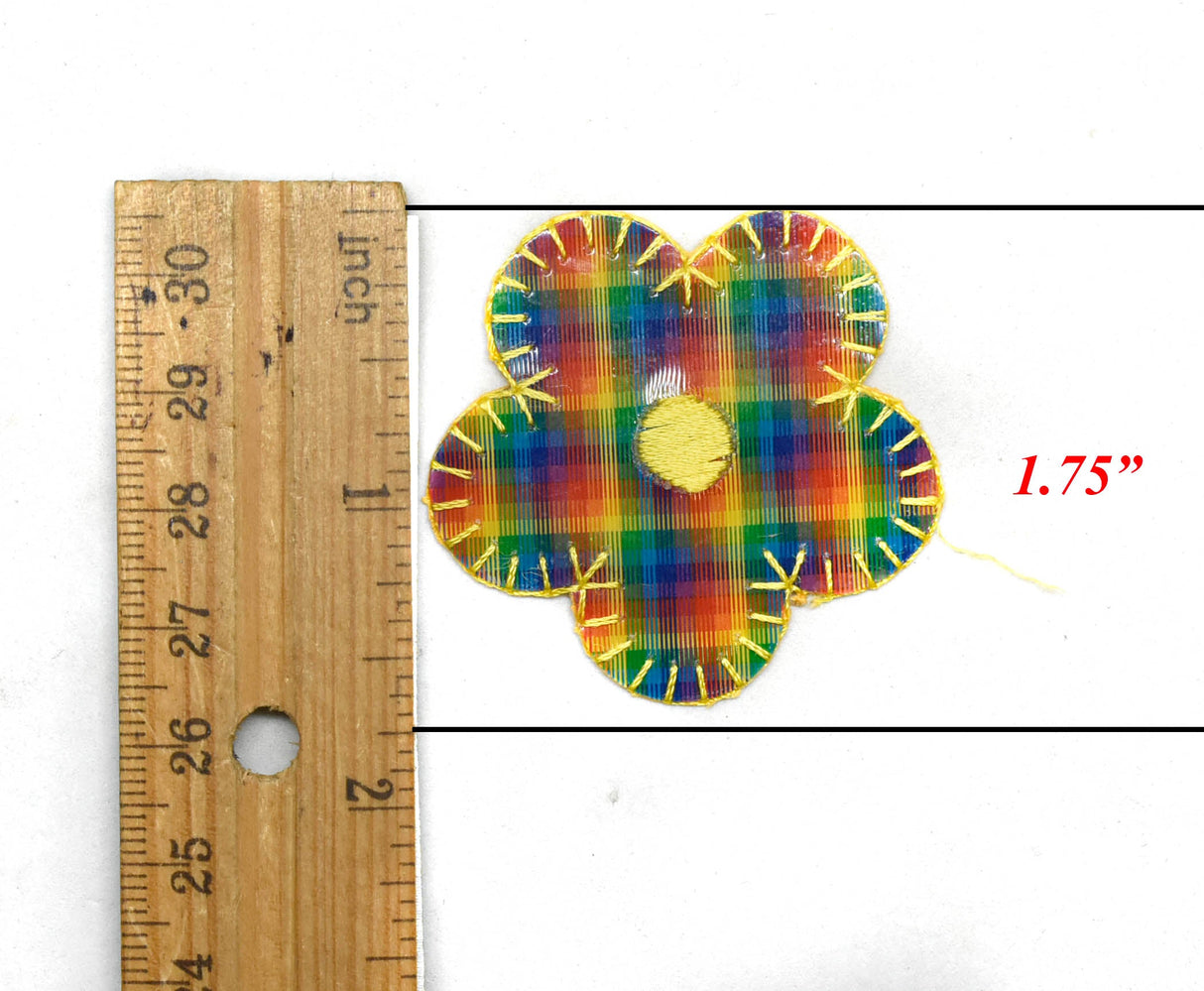 Iron-On Patch 3D Rainbow Heart Flower