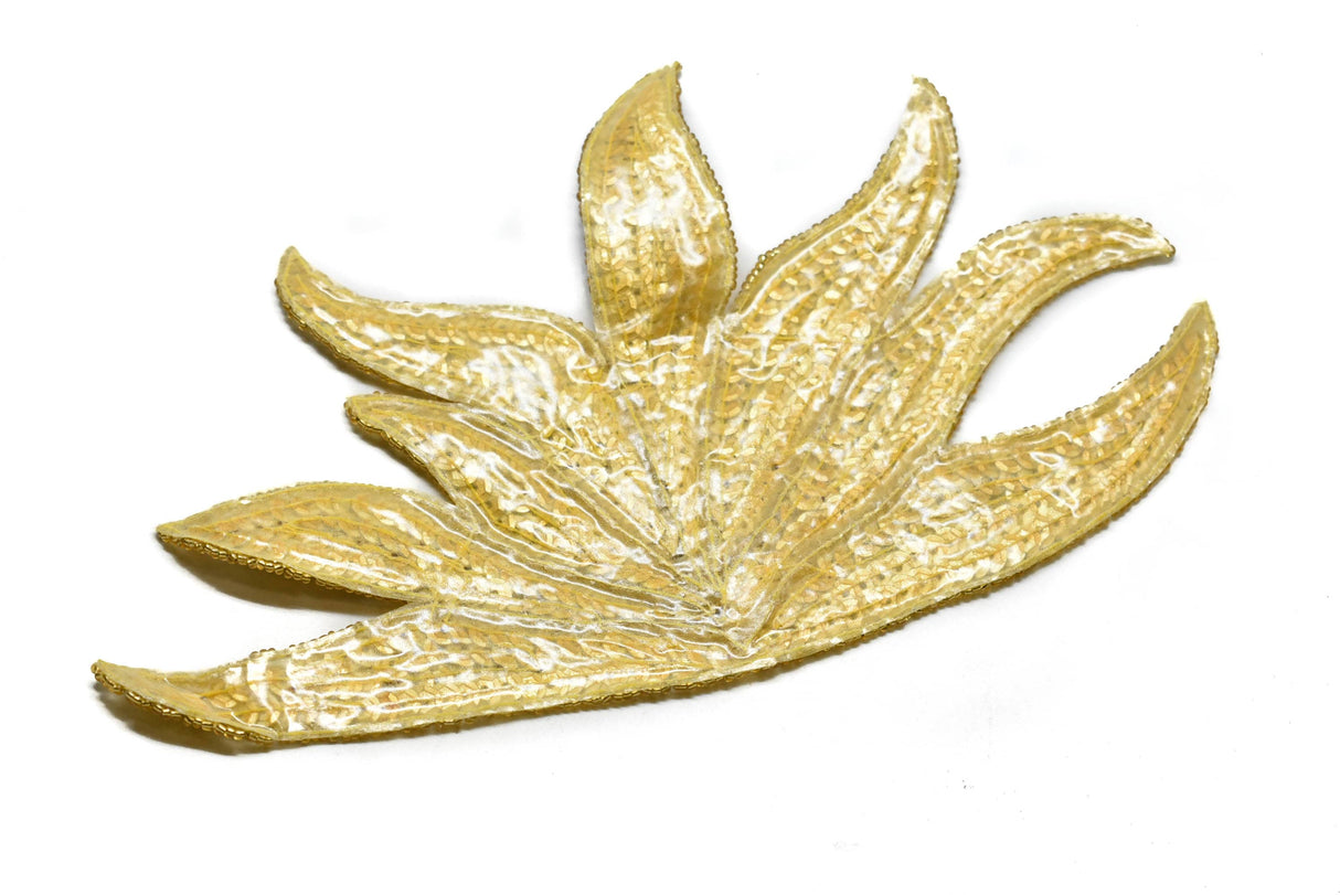 Sequins Applique Floral Gold Silver