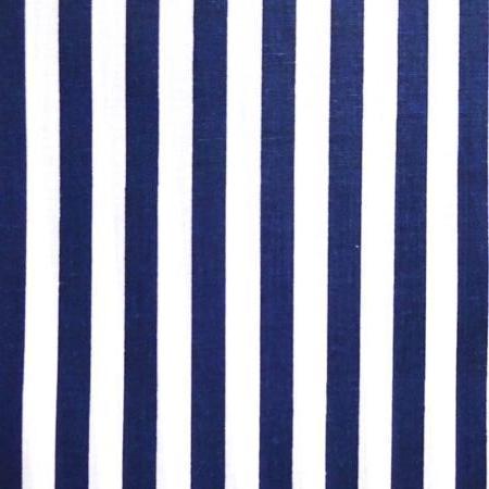 1″ One Inch Navy Blue and White Stripes Poly Cotton Fabric