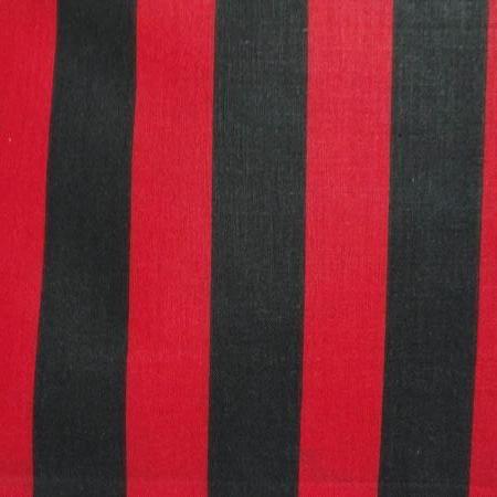 1″ One Inch Red and Black Stripes Poly Cotton Fabric,