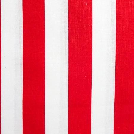 1″ One Inch Red and White Stripes Poly Cotton Fabric,