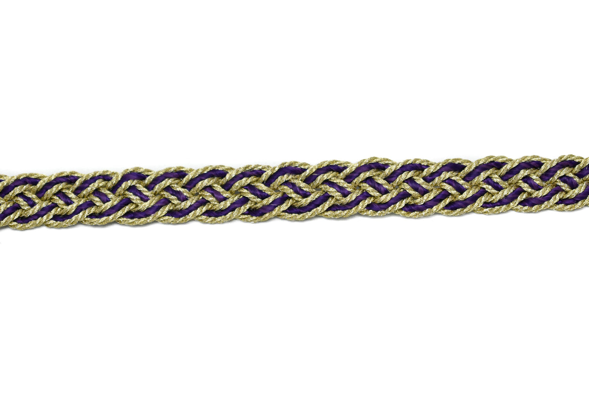 Braided Gimp Trim Metallic Two-Tone 1/2"
