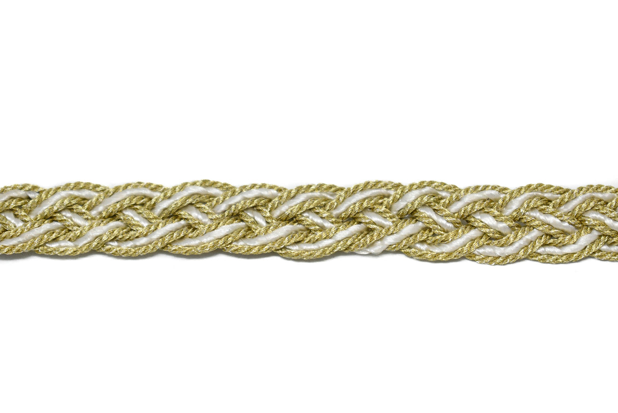 Braided Gimp Trim Metallic Two-Tone 1/2"