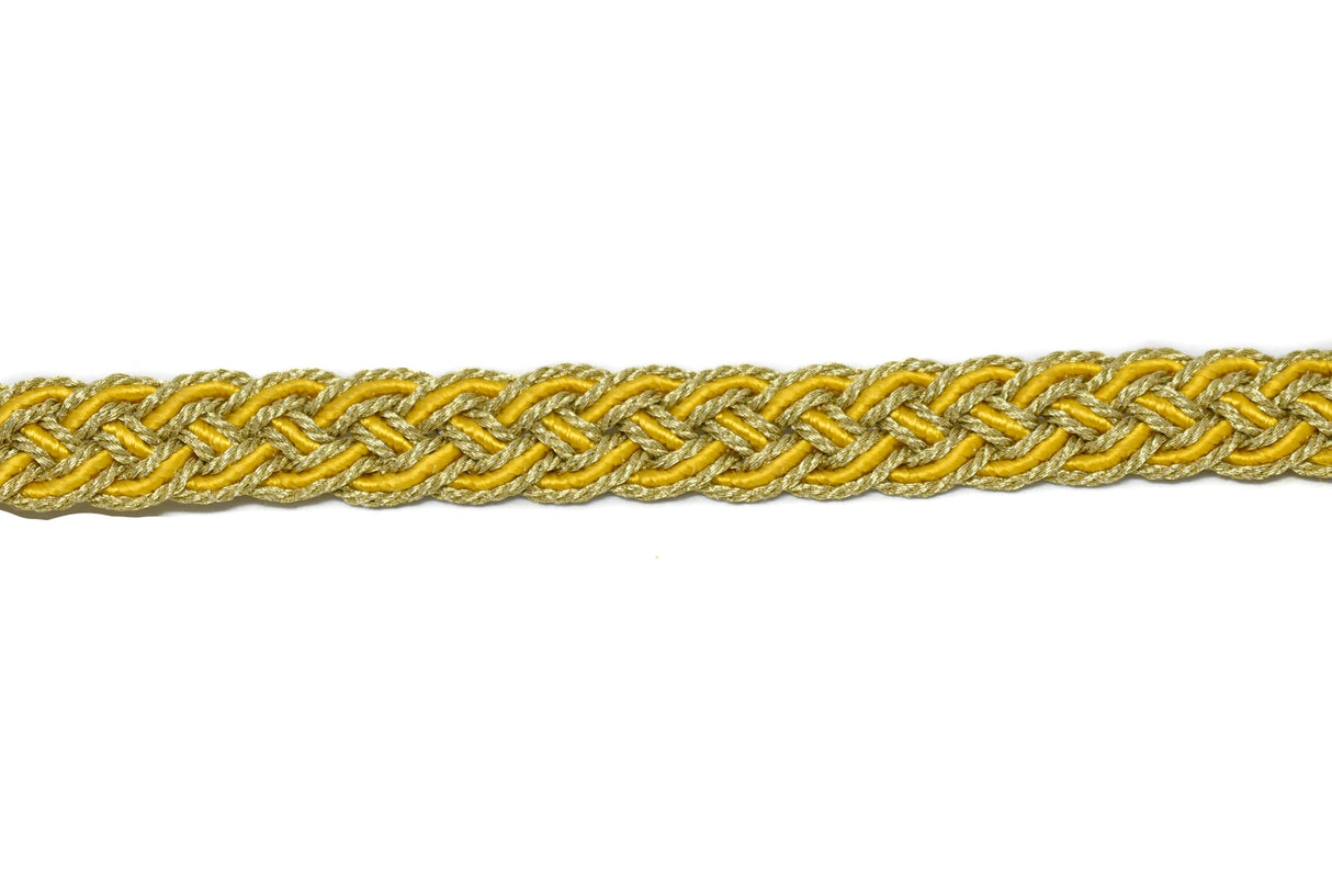 Braided Gimp Trim Metallic Two-Tone 1/2"