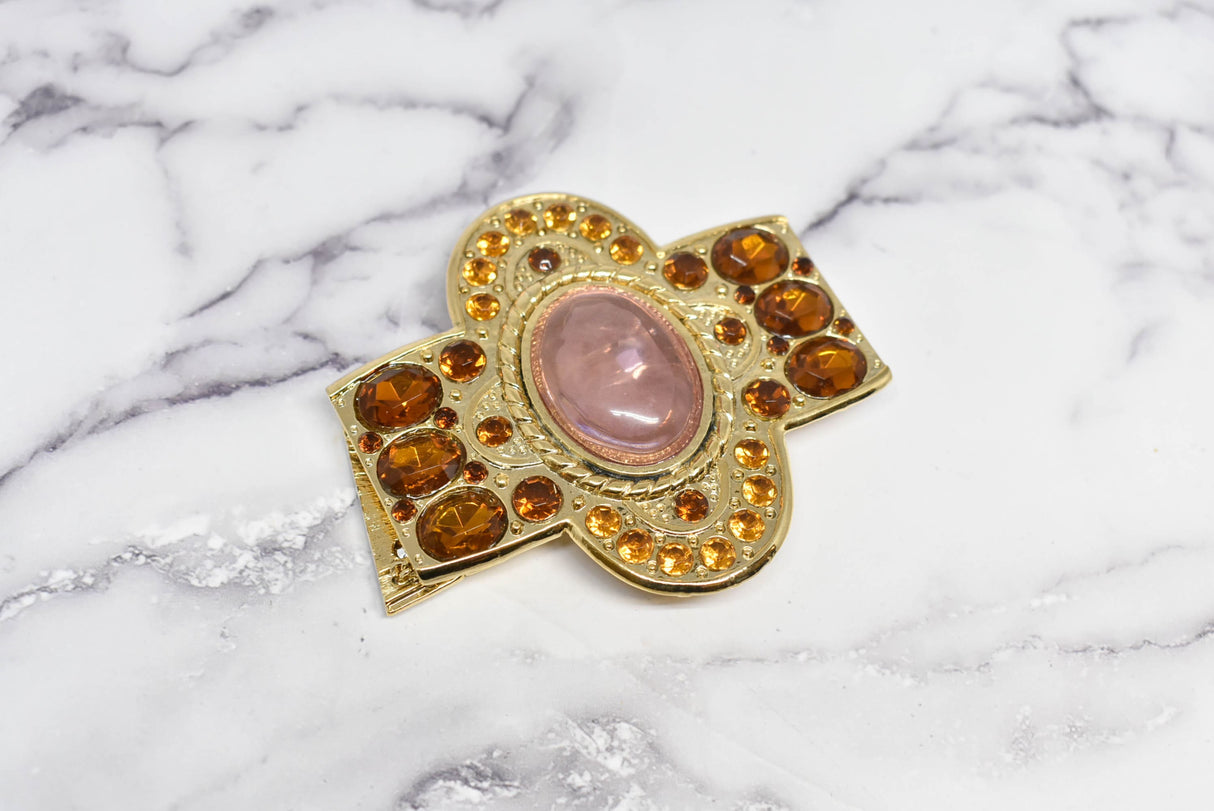 Gemstone Buckle Gold Topaz 6 3/4 Inch