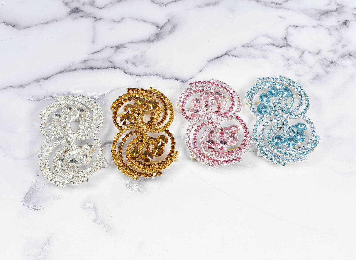 Rhinestone Spiral Buckles 2 3/4" x 1 3/4"