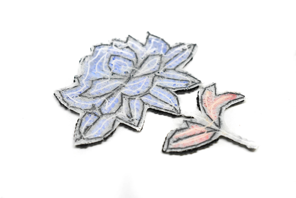 Sequins Flower Applique Iron-On Blue Red