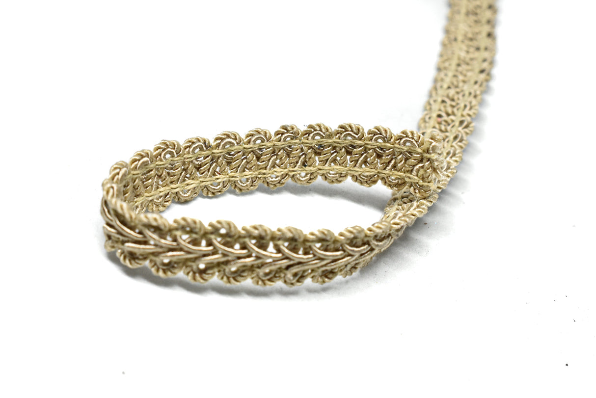 Gimp Trim Vintage Gold Floral 1/2 Inch