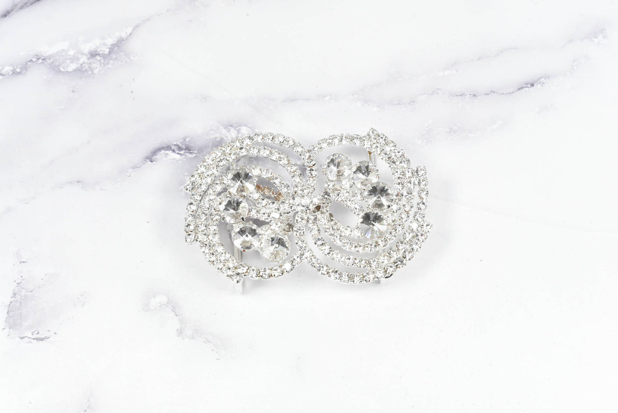 Rhinestone Spiral Buckles 2 3/4" x 1 3/4"