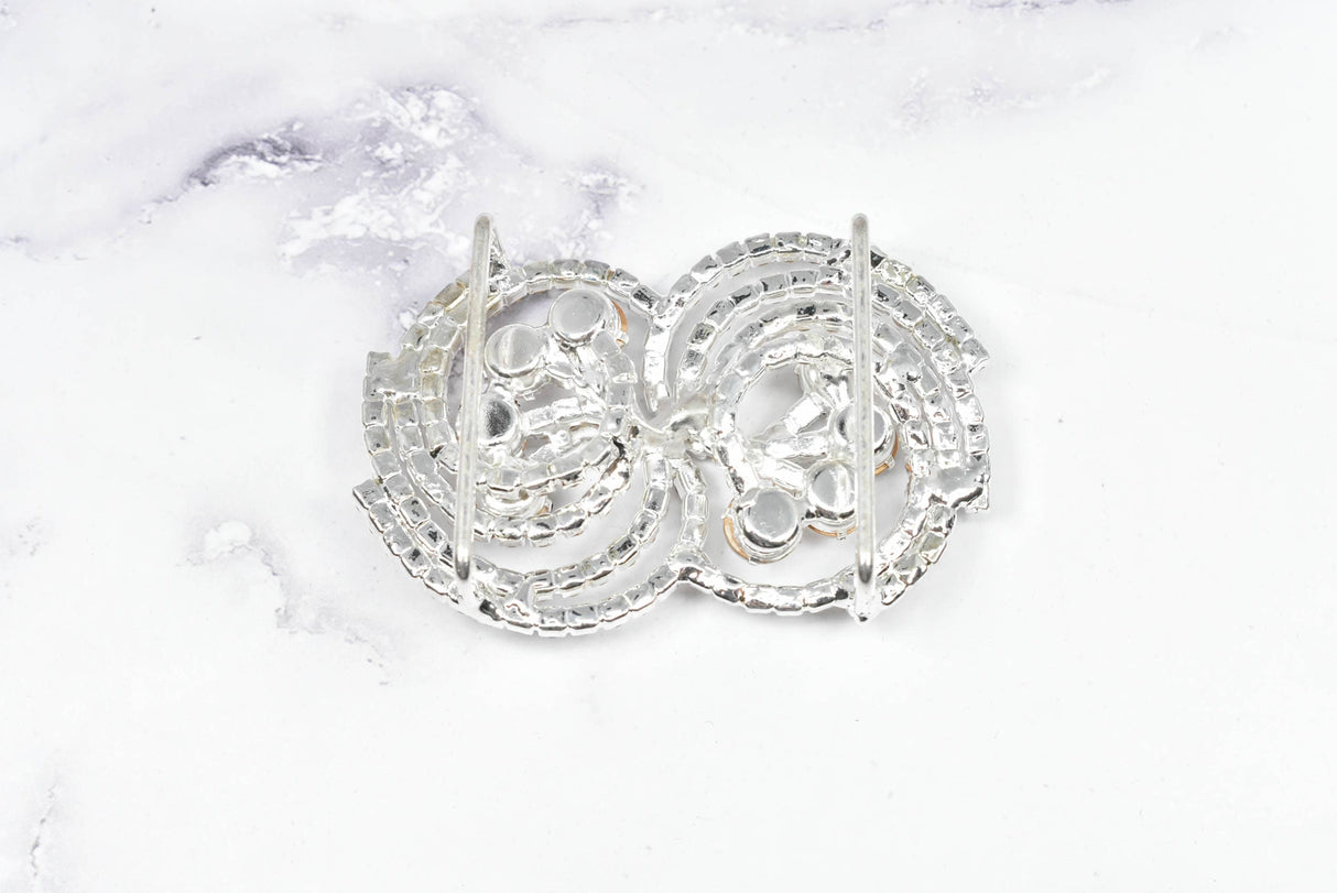 Rhinestone Spiral Buckles 2 3/4" x 1 3/4"