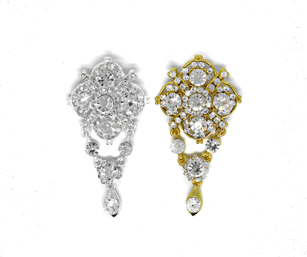 Rhinestone Brooch Vintage Crystal Hanging