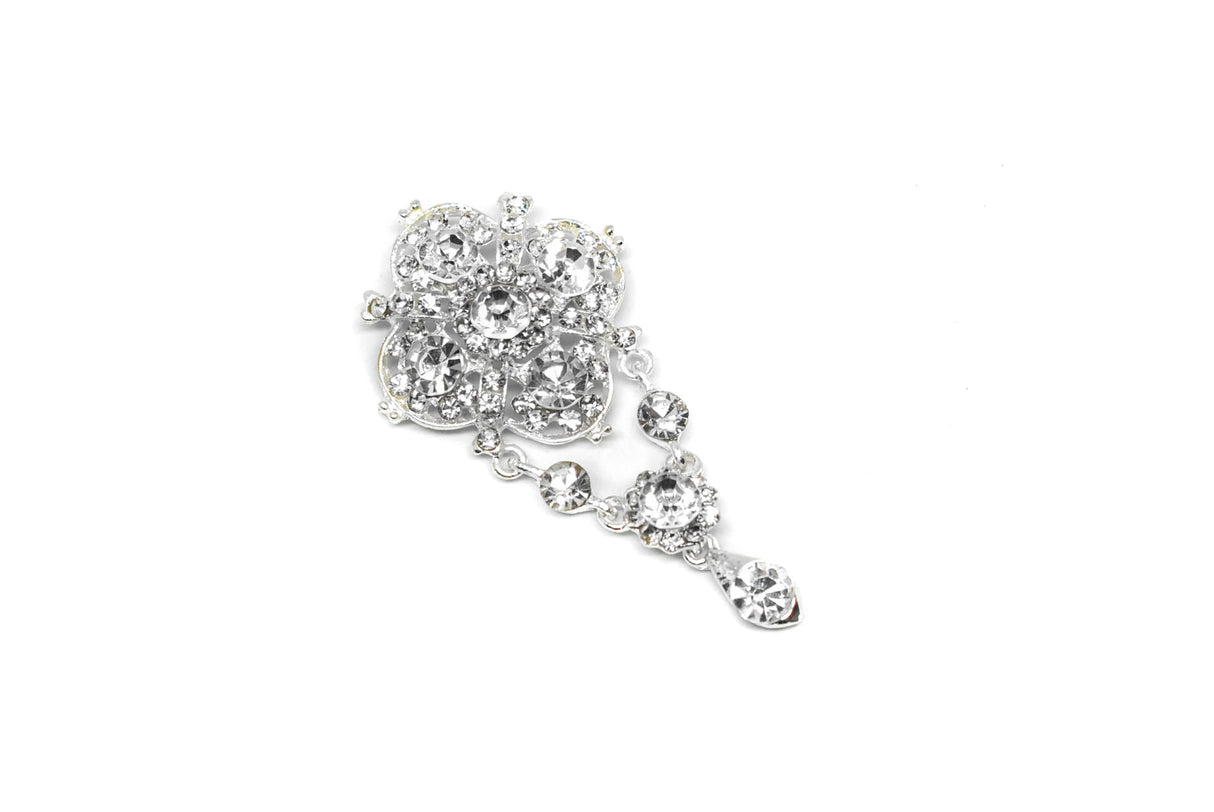 Rhinestone Brooch Vintage Crystal Hanging