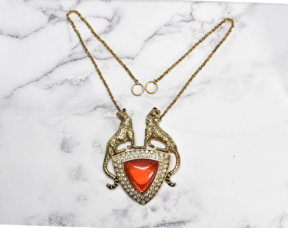 Gold Cheetah Pendant Necklace