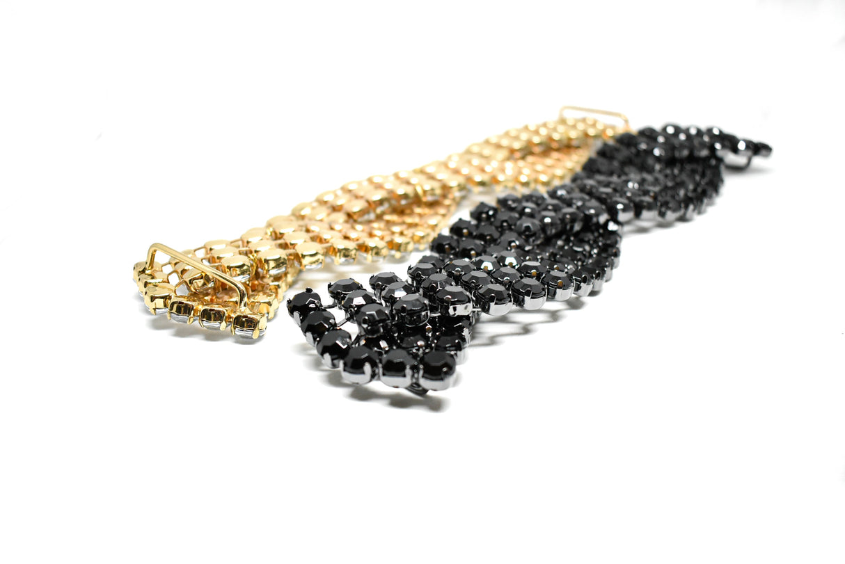 Rhinestone Connector Closure 3-Line Braided