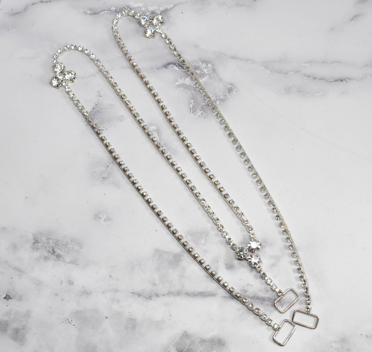 Floral Rhinestone Connector Buckle